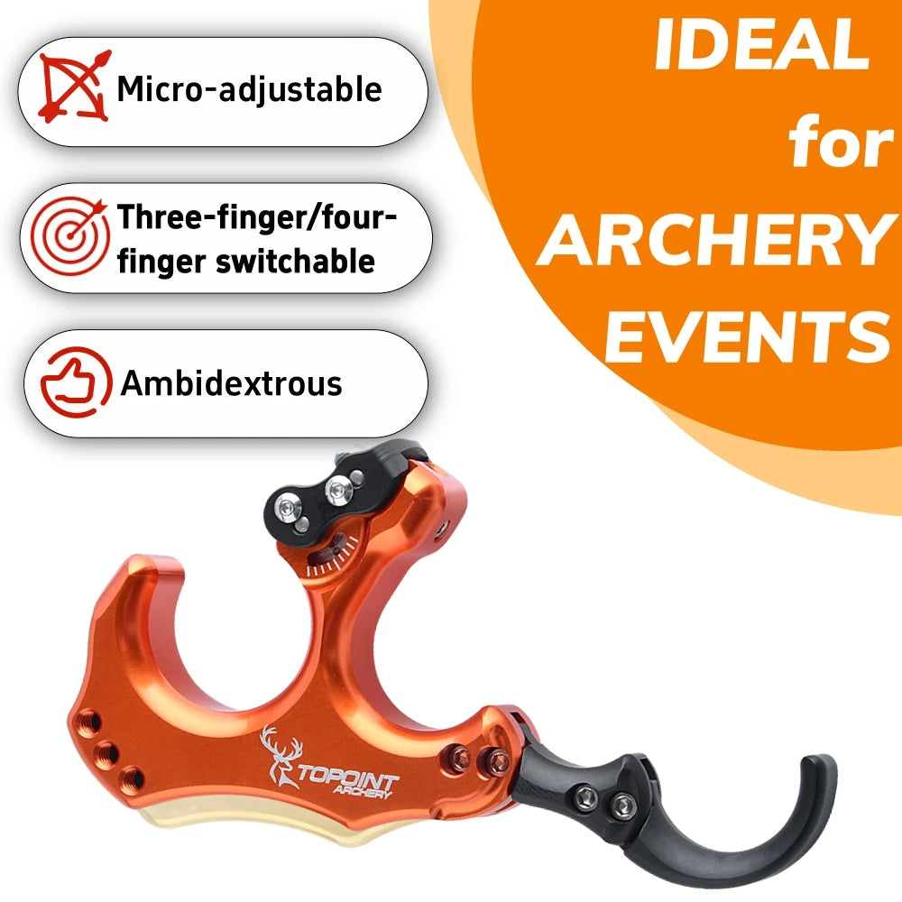 Compound Bow Release Back Tension 3/4 Finger Thumb Trigger Grip for Left Right Hand Hunting Shooting Archery Accessories