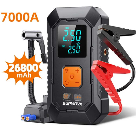 Portable Car Starter with Air Compressor Tire Inflat Starter 26800mAh Car Battery Starter Box Booster Starting