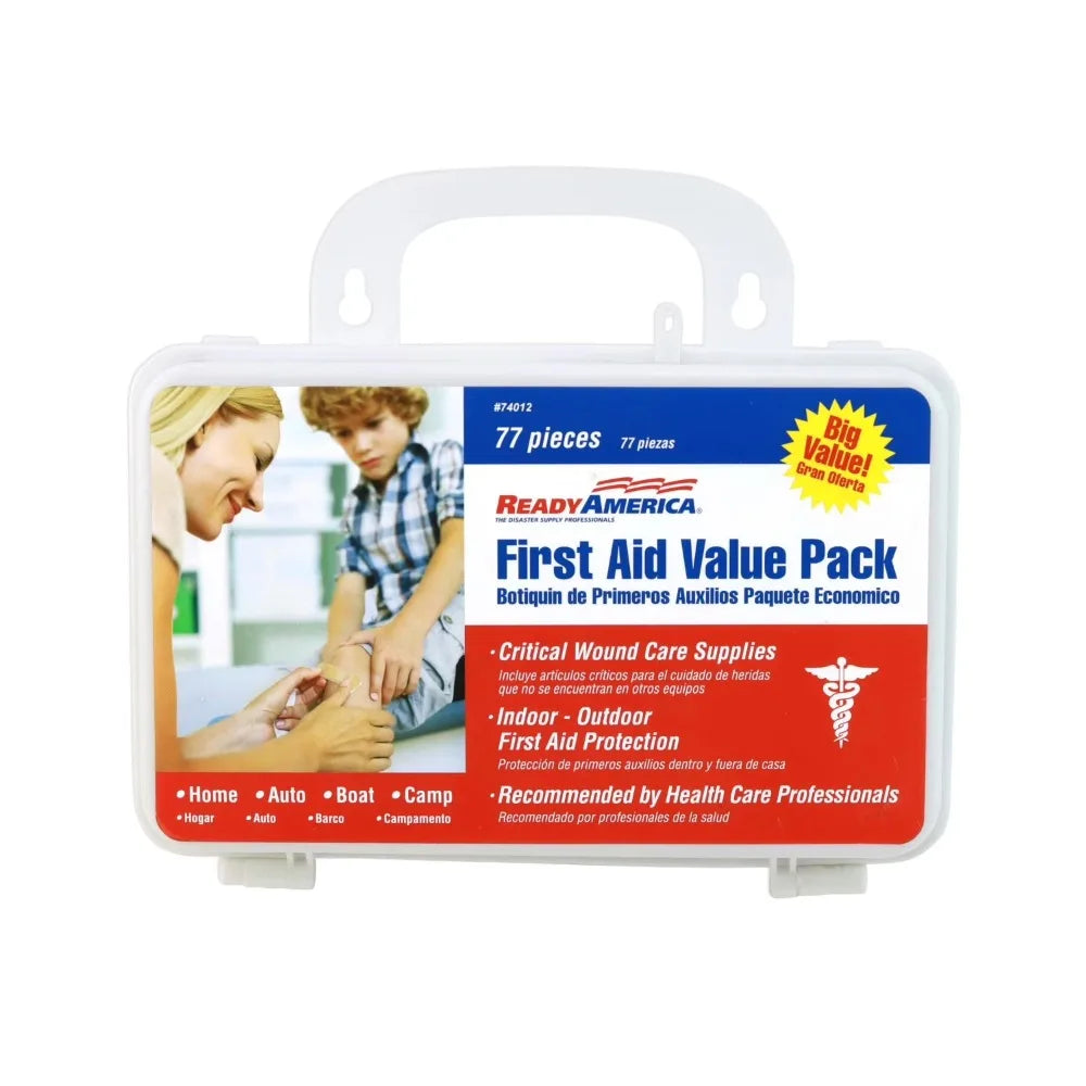Professional 77 Piece Comprehensive First Aid Kit for Emergency & Survival Situations - Includes Bandages, Gauze, Antiseptic Wipes, Medical Supplies for Home, Car, Workplace, Travel, Outdoor Adventures, Camping, Hiking -