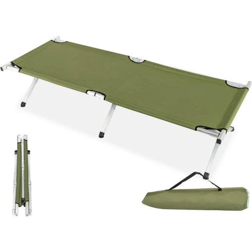 Folding Camping Cot,Outdoor Portable Camp Bed, Sleeping Cots with Carry Bag Green