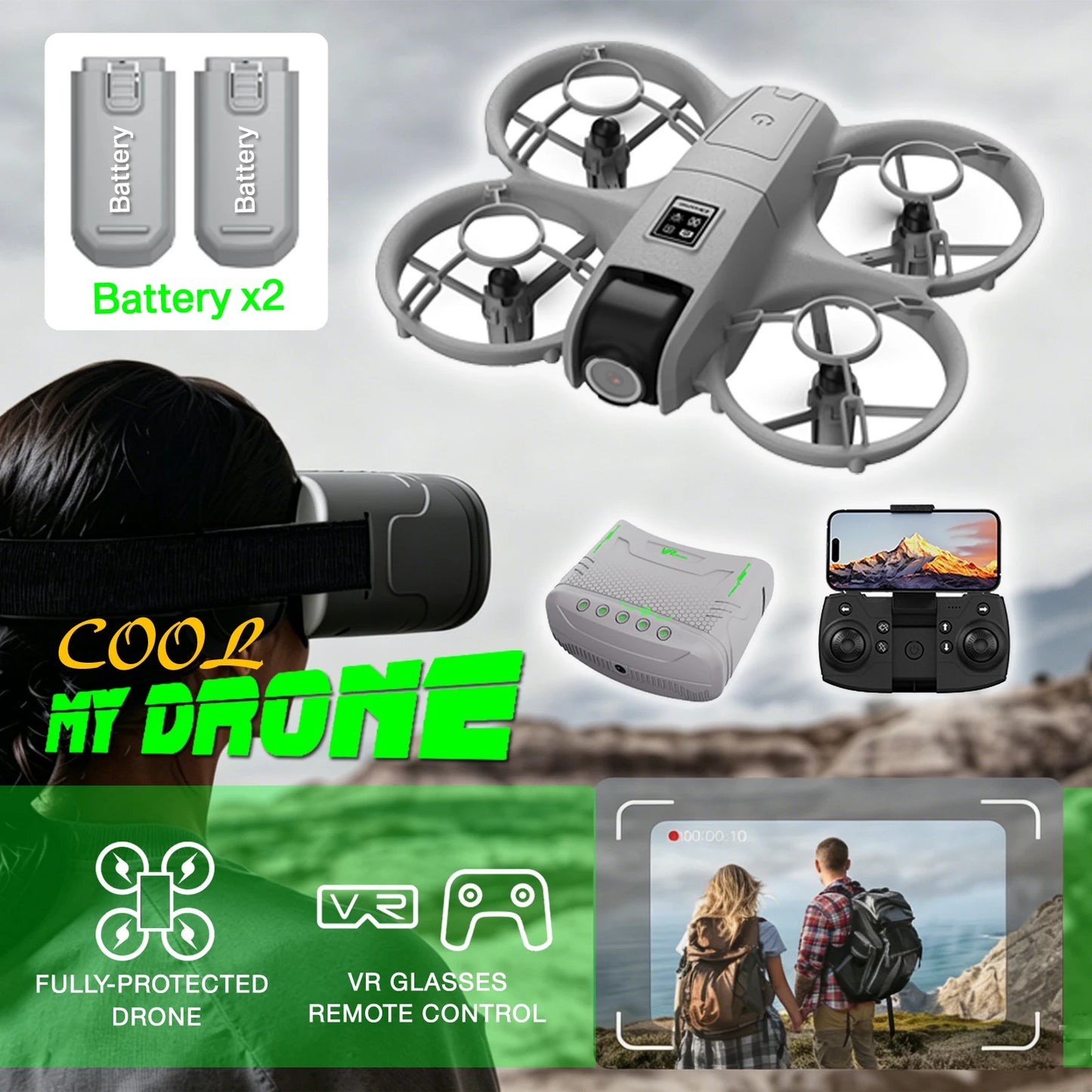 Mini Drone That Is Easy For Beginners/effectively Protecting The Propeller/VR Suite Combination/real-time Control/Multiple Remote control Methods/360°roll Aeria/photography/Optical Flow Hovers