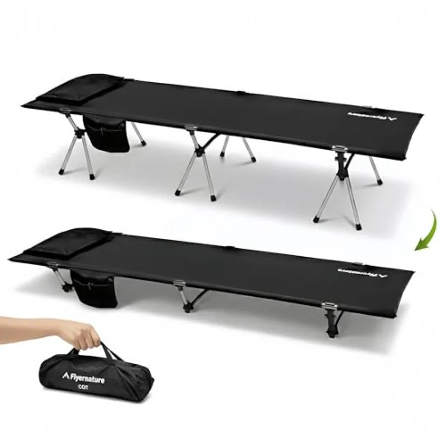 Camping Cot for Adults Height Adjustable Sleeping Cot Supports 300 lbs Lightweight Compact Foldable for Backpacking Hiking Trav