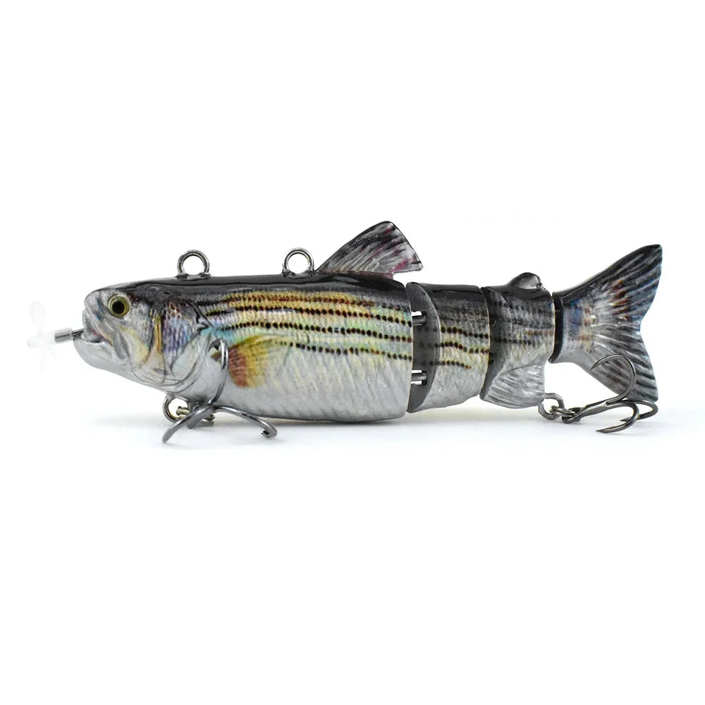 Electric Robotic Fishing Lure 20g 90mm Automatic 4-Segment Multi-Jointed Swimbait USB Rechargeable Wobbler for Pesca Accessories