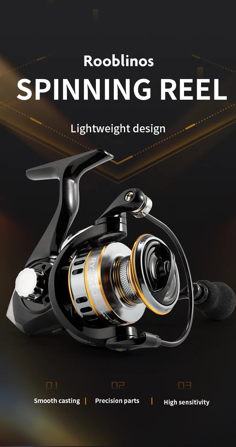 Rooblinos RY Spinning Fishing Reel 1000-7000 Series Ultralight Max Drag 15kg Surfcasting Spinning Reel Saltwater Jigging Reels