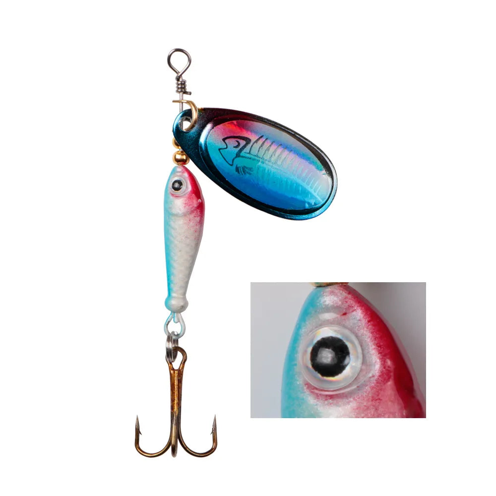 Rotating Metal Spinner Fishing Lures 9g Sequins Iscas Artificial Hard Baits Crap Bass Pike Treble Hook Tackle Lure חכת דייג