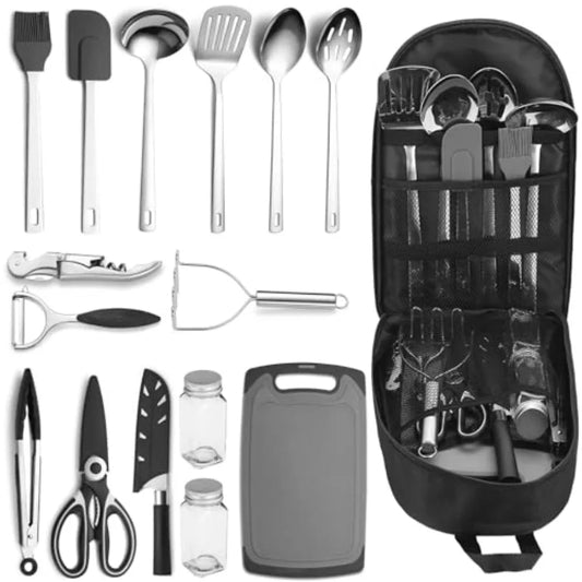 Camping entials Accories Camping Gear Must Haves, Cooking Utensils Set Rv Camping Kitchen Backpacking plies Camper Gadgets Outd