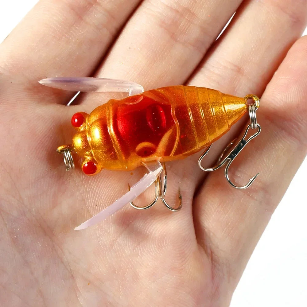 4cm 5.5g Bionic Iscas  Artificial Wobblers Crankbait Pesca Insect Pike Tackle Simulation Cicada Hard Fake Bait Fishing Lure 1pcs