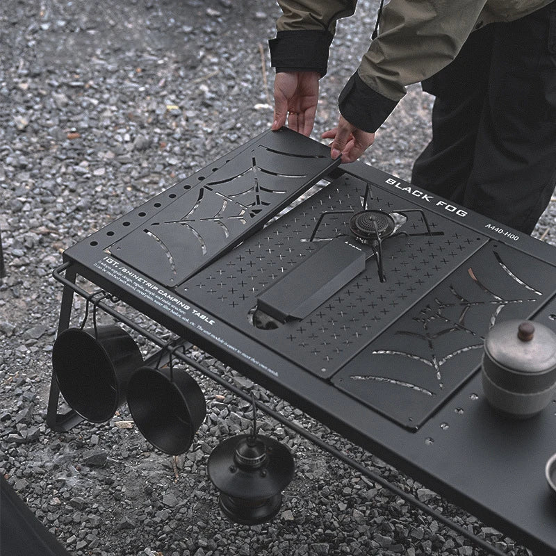 DIVEDEER Camping Picnic Table IGT Portable Outdoor Multi-Functional Detachable Folding Table Set with Grill Accessories