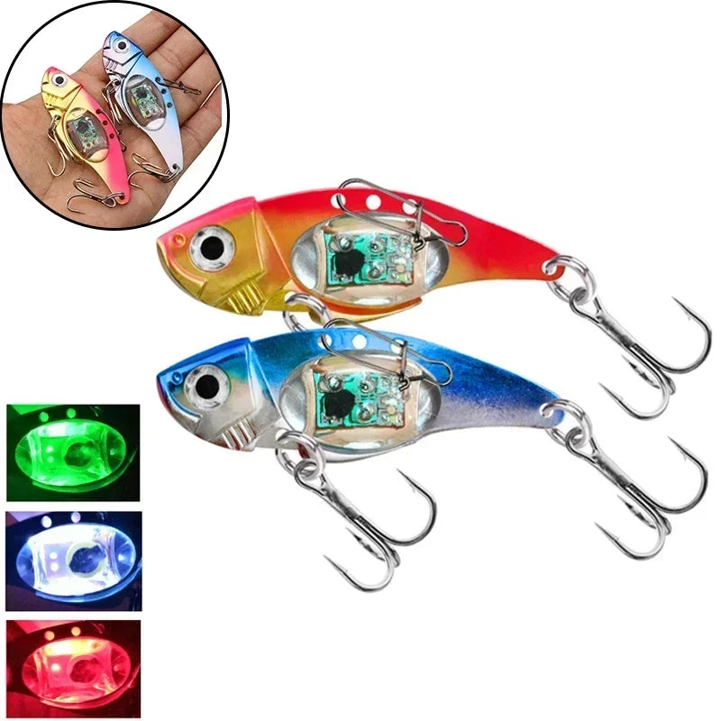 Led Fishing Lures Electronic Spoons Underwater Flasher Fishing Bait Squid Carp Luminous Lure Bait For Freshwater Saltwater