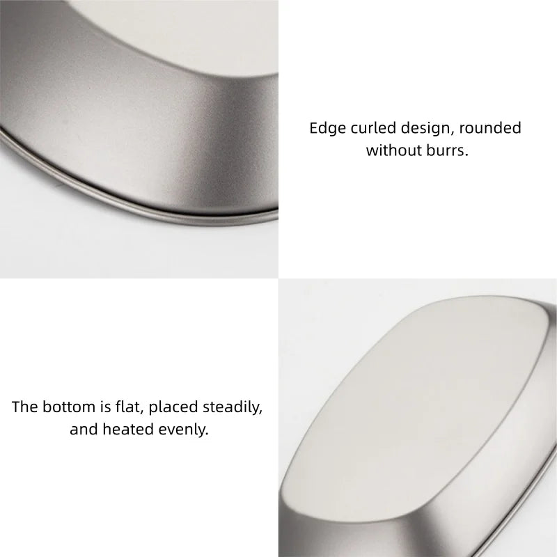 Titanium Camping Dinner Plate Ultralight Portable Plate for BBQ Fish Salad Fruit, Reusable Outdoor Tableware for Travel
