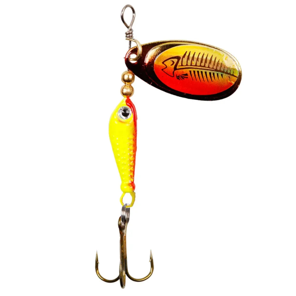 Rotating Metal Spinner Fishing Lures 9g Sequins Iscas Artificial Hard Baits Crap Bass Pike Treble Hook Tackle Lure חכת דייג