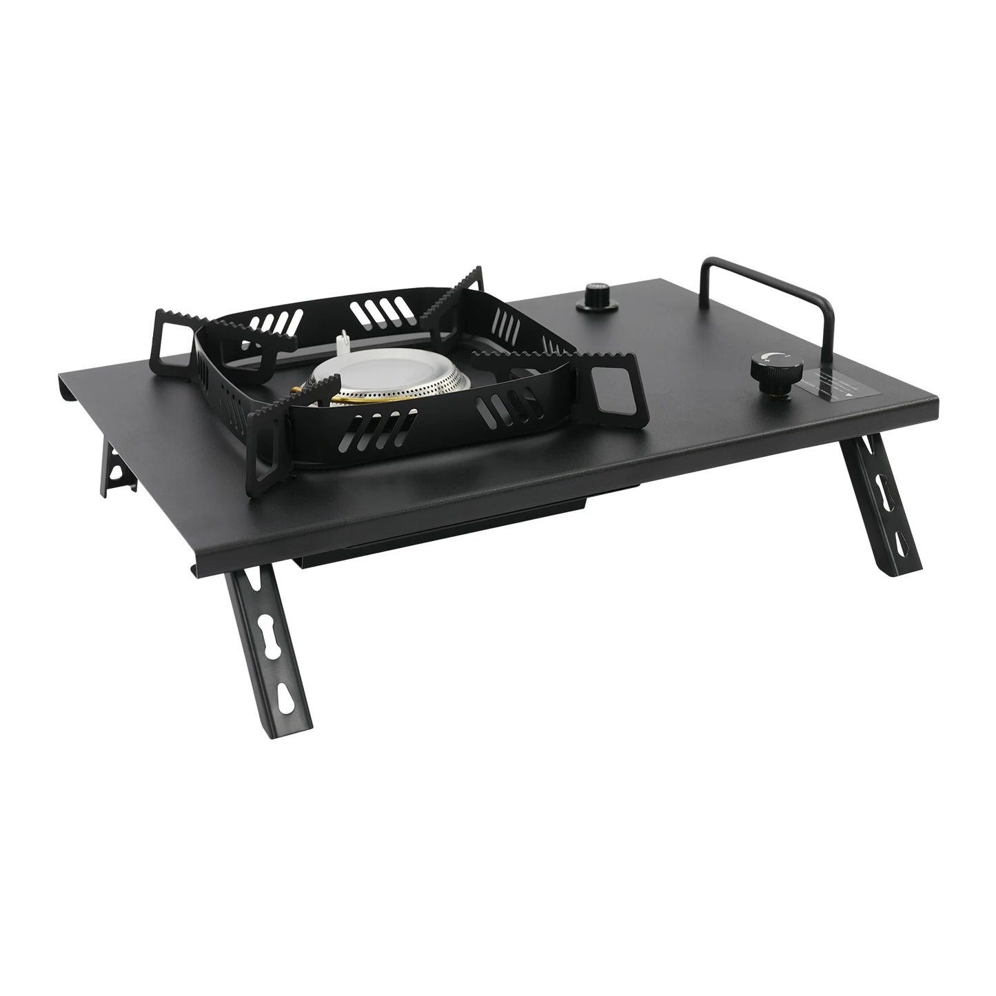 Foldable Camping Gas Stove 2700W, Outdoor Portable Stove with Carry Bag, Wind Shield & Piezo Ignition for BBQ Camping