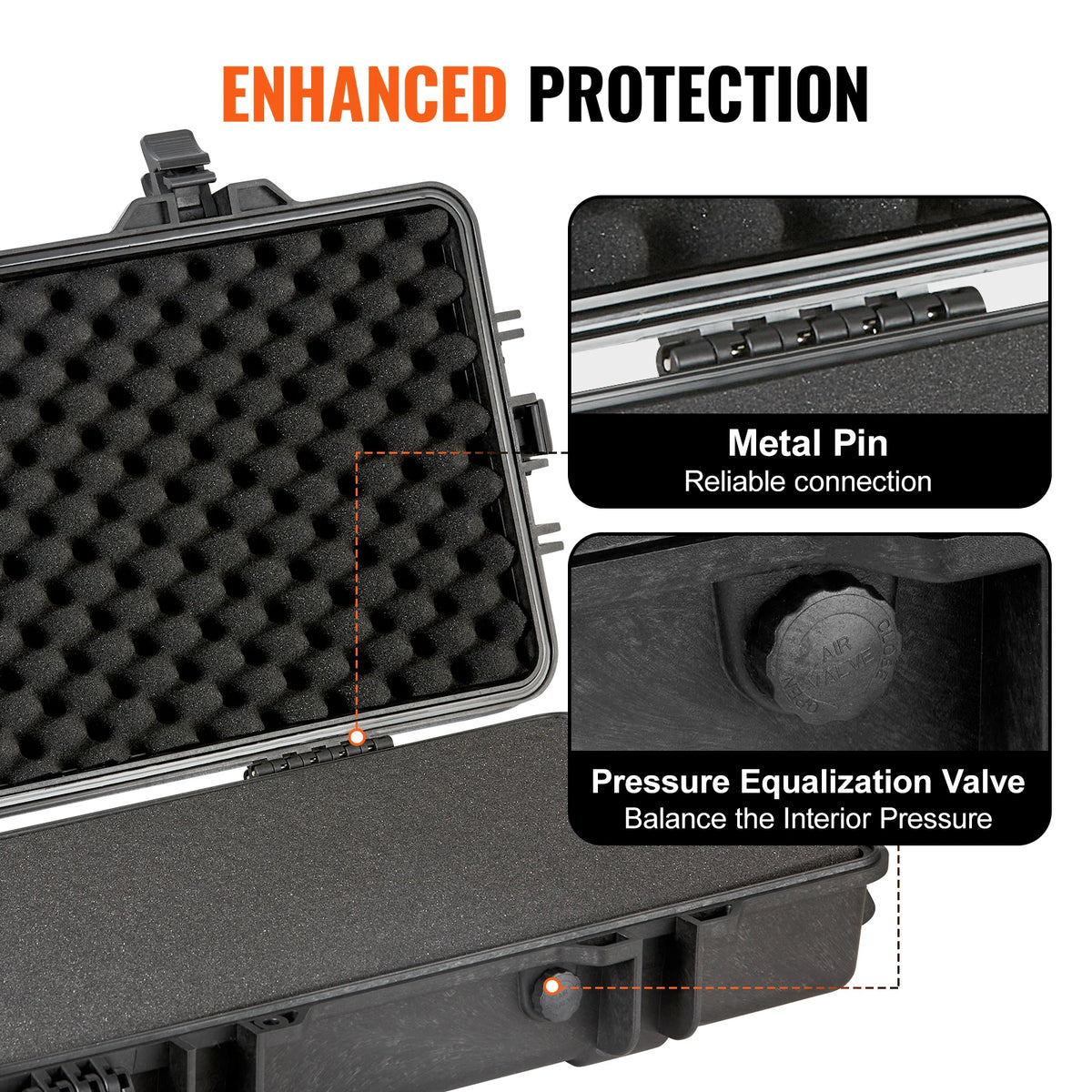 SucceBuy Rifle Hard Case Portable Long Gun Storage Suitcase W/ 2 Casters Shockproof & Waterproof Airsoft Rifle Protective Case