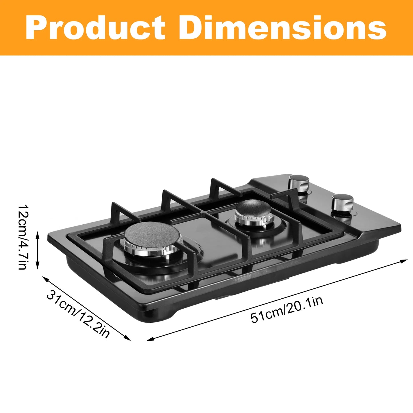 Indoor Propane Stove with Auto Ignition, Portable Countertop Stove Built-in Powerful Burners for Kitchen Cooking,Camping,Outdoor