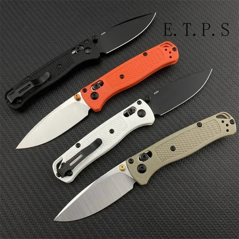 BM 533-3 MINI Bugout Nylon Wave Fibre Handle Axis Lock Folding Outdoor Pocket Knife EDC Camping Hunting Tools