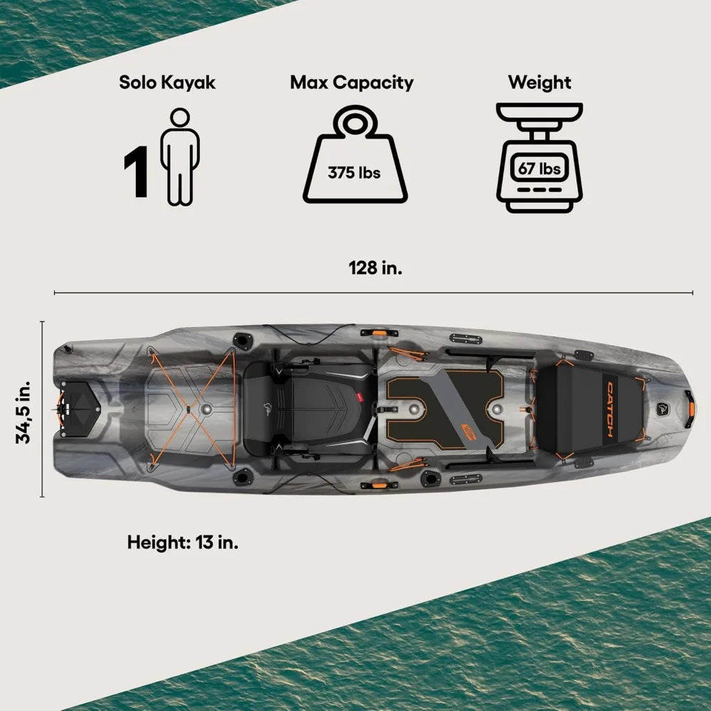 Catch Mode 110 Kayak Fishing Boat with Paddle and Seat for Outdoor Water Sports