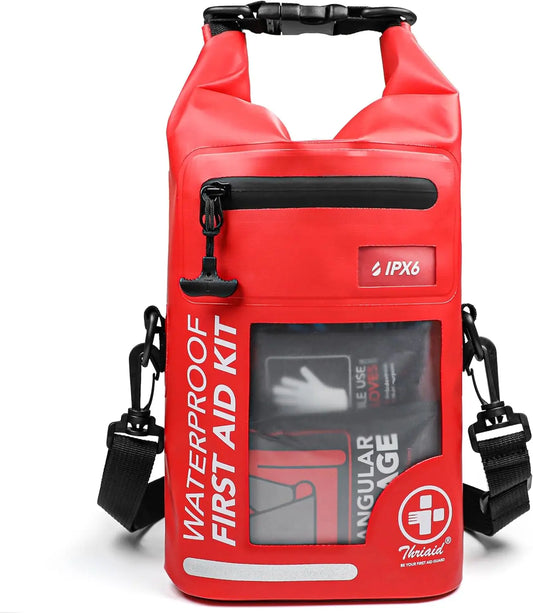 250-Piece Waterproof First Aid Kit with Reflective Dry Bag for Boating, Camping, Fishing & Outdoor Emergencies