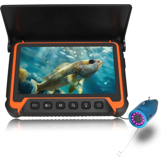 Underwater Fishing Camera,7''IPS Screen Fish Finder,1000TVL Ice Fishing Camera with 12pcs Infrared Lights,6H Battery,USB-C Charg