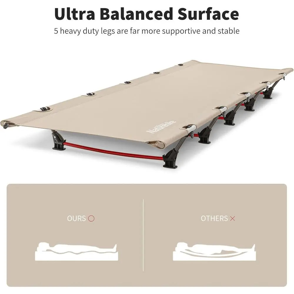 Ultralight Folding Camping Cot,Easy Assembly Portable Bed with Carry Bag,330lbs Load for Camping,Mountaineering and Hiking,Khaki