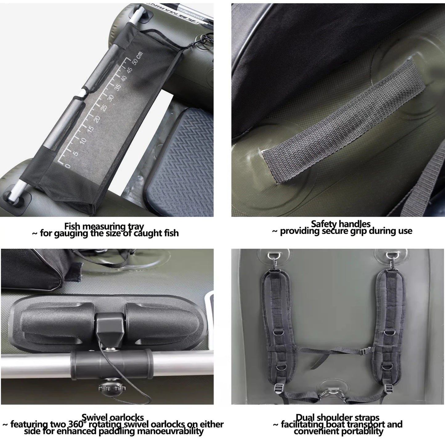 Inflatable Single-person Kayak Set Lure Fishing Canoeing Water Fishing Craft Folding PVC Rubber Dinghy Leisure Inflatable Boat