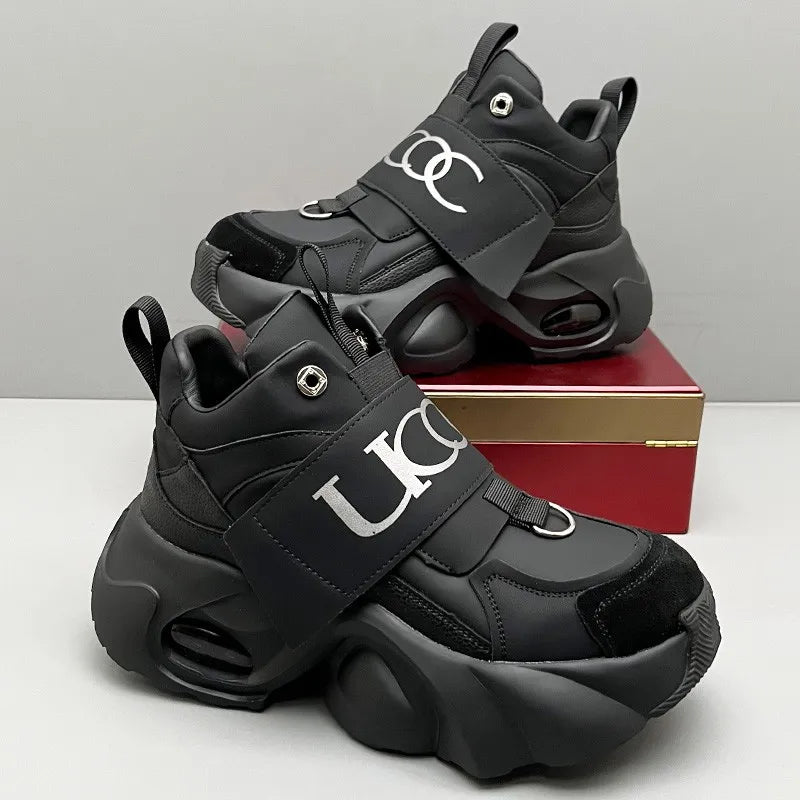 Cross-border large-size thick-soled anti-slip casual shoes, suitable for couple sports shoes, casual high-top shoes
