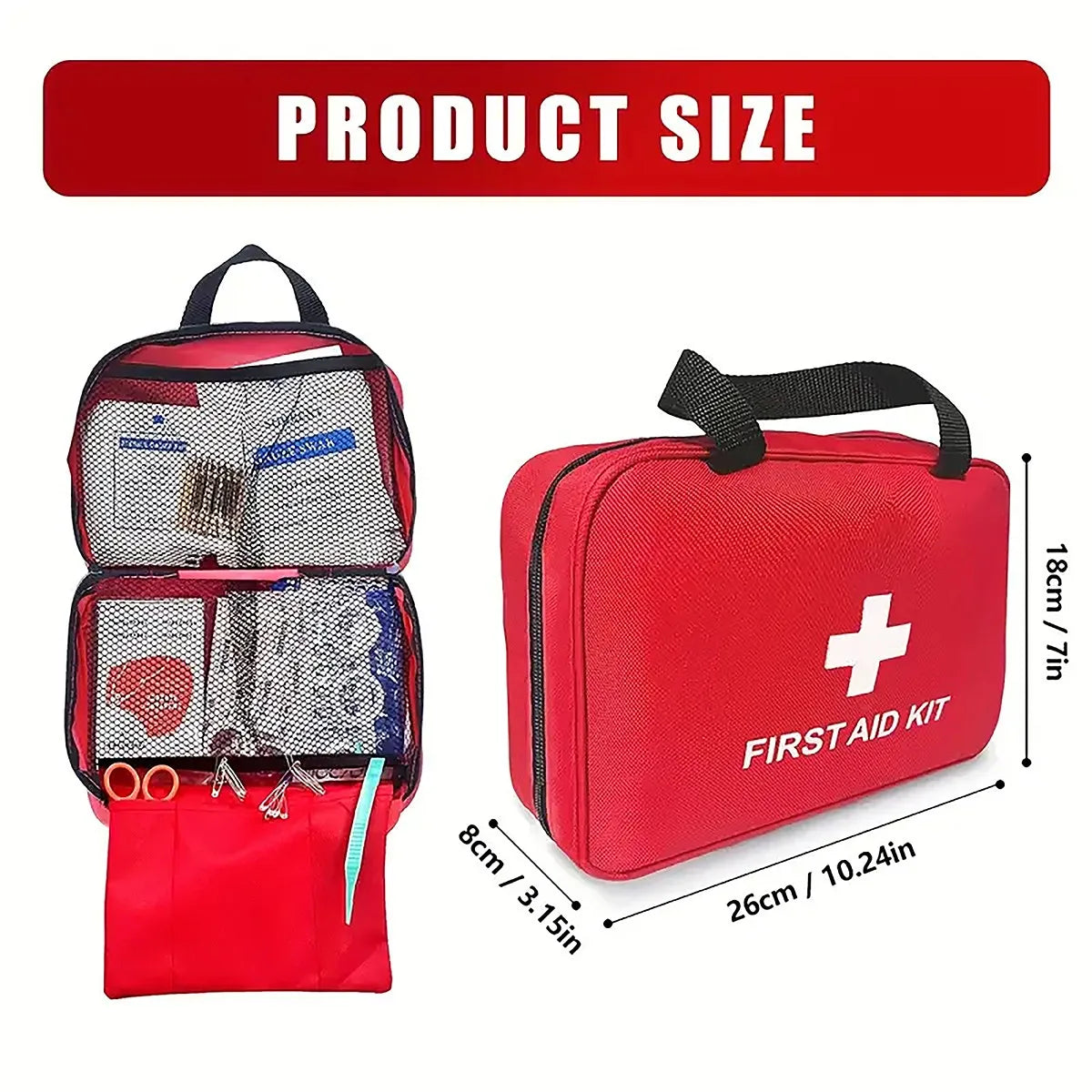 149-Pieces Portable First Aid Kit for Hiking Camping Travel Vehicles Outdoor, Home Car Survival Rescue Kit Emergency Supplies Medical Bag