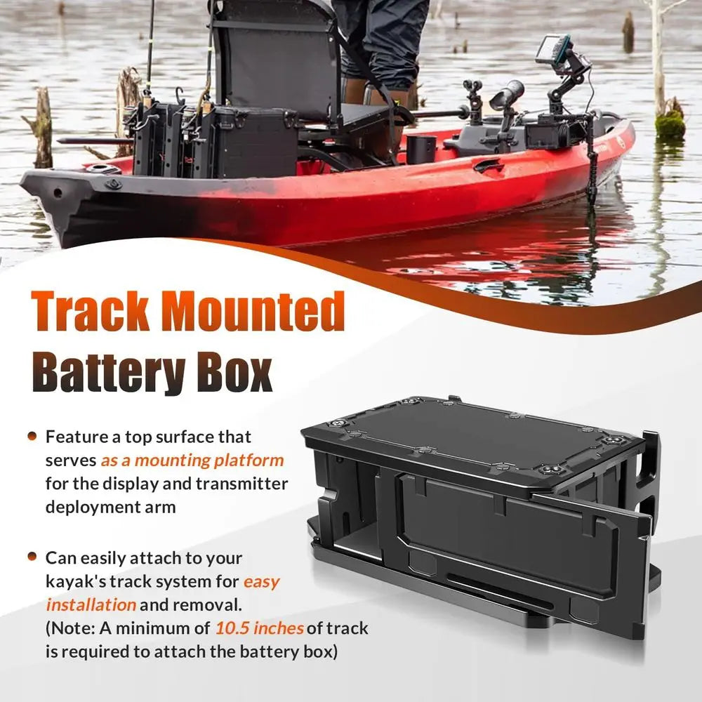 Track Mounted Battery Box for Fish Finders, Replace for YakAttack CellBlok (CLB-1002), Compatible with YakAttack Switchblade Tra