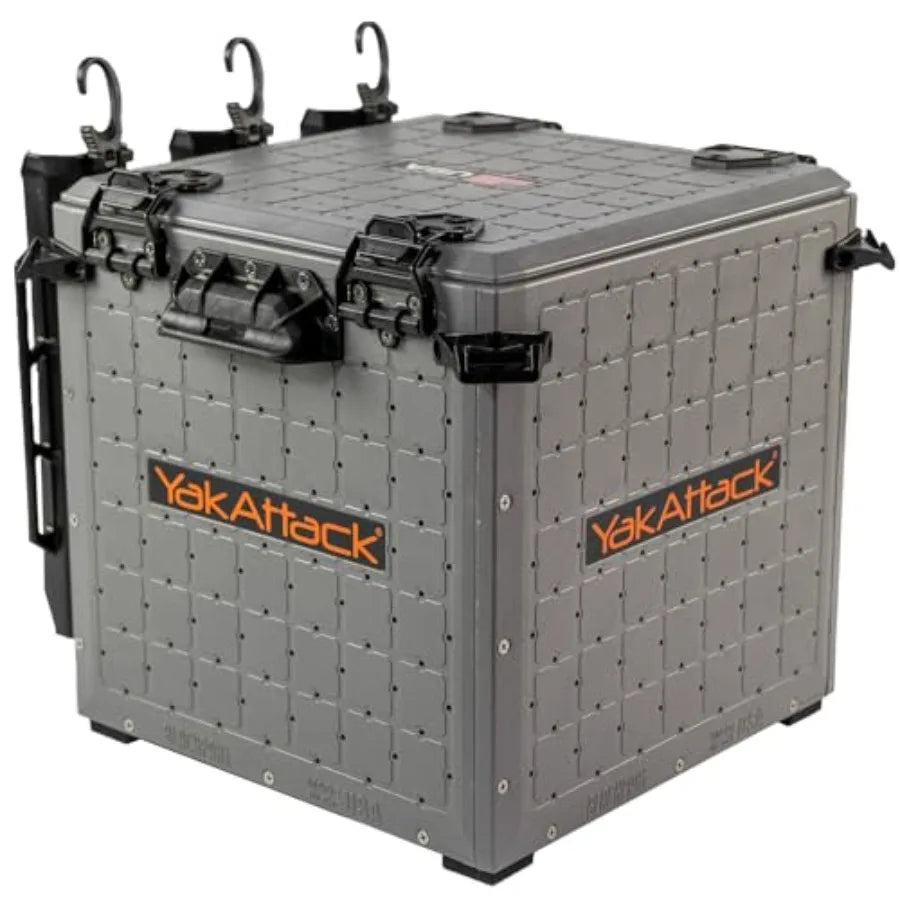 Pak Pro 13" x 13" Fishing Crate with 3 Rod Holders - Compact Tackle Storage Box and Gear Organizer for Kayaks Lightweight, Dura