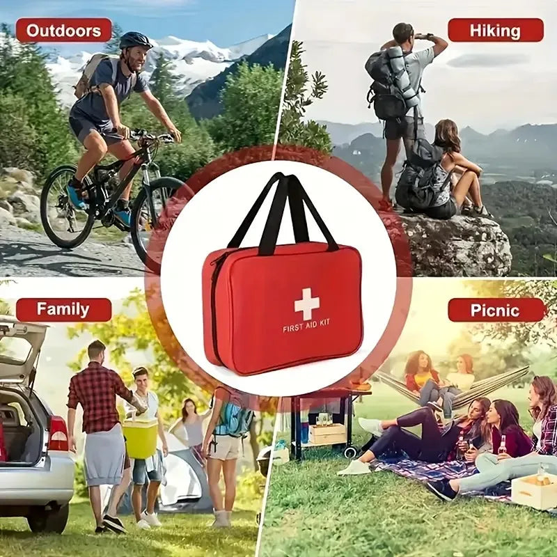 149-Pieces Portable First Aid Kit for Hiking Camping Travel Vehicles Outdoor, Home Car Survival Rescue Kit Emergency Supplies Medical Bag