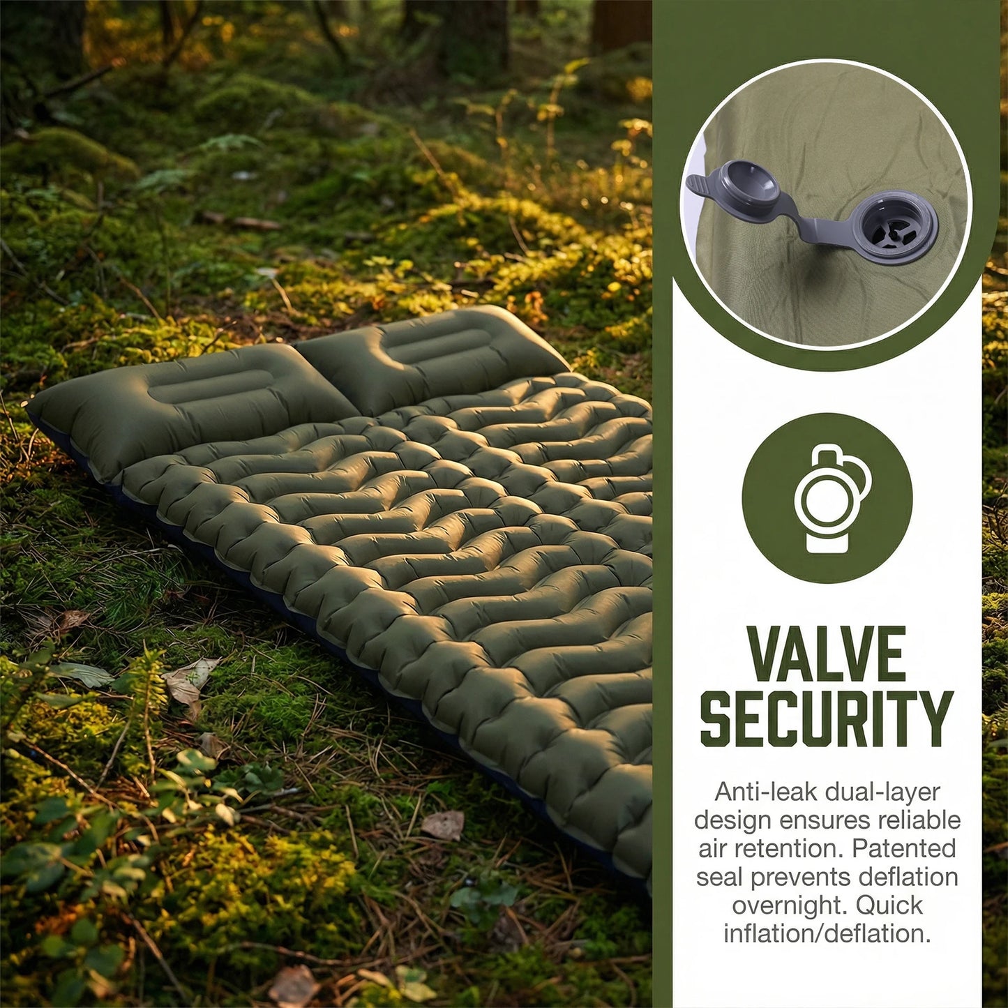 Camping Sleeping Mat Double Inflatable Mattress Extra Wide Sleeping Pad Ultralight Folding Bed Sleeping Mat Travel Outdoor Mat