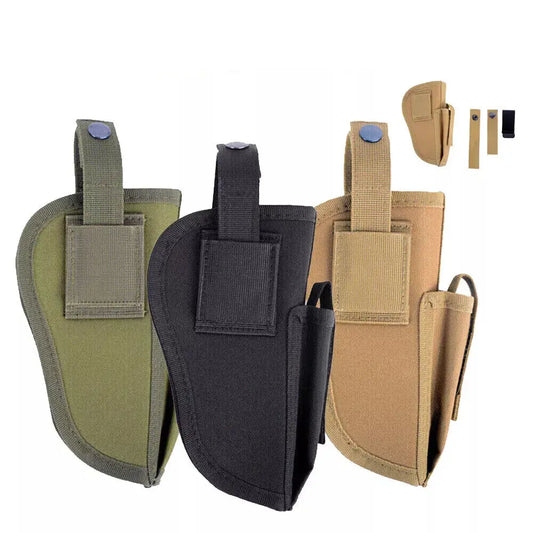 Military Gun Pouch Case Tactical MOLLE Gun Pouch Holster Left / Right Universal Hand Gun Holder Pouch Left Hand Pistol Holder