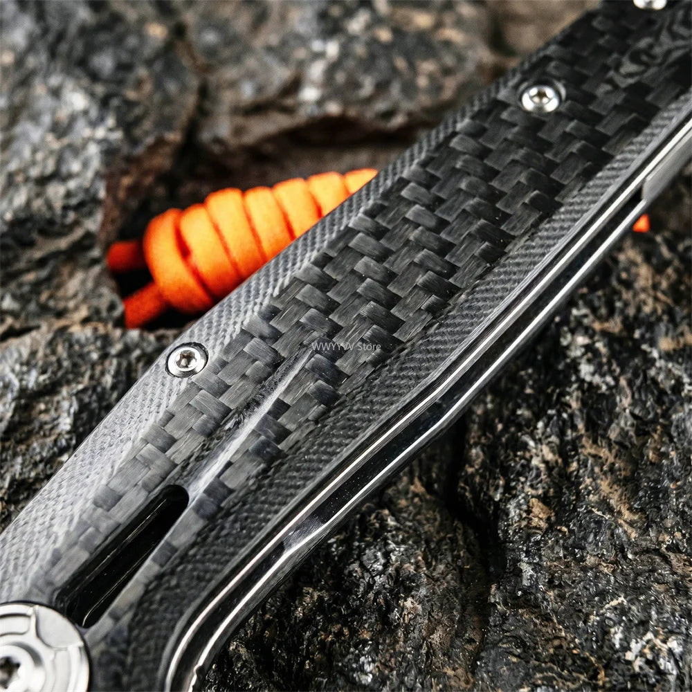 ZT 0707 Lightweight Outdoor Tactical Folding Knife Premium D2 Steel Blade Carbon Fiber Handle EDC Camping Hunting Essential Tool
